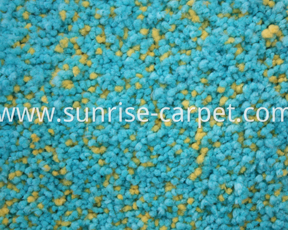 Microfiber Shaggy Rug Yellow and Blue mix Color